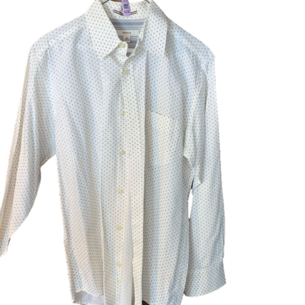Melina cream with black symbols  Medium dress up shirt on rack